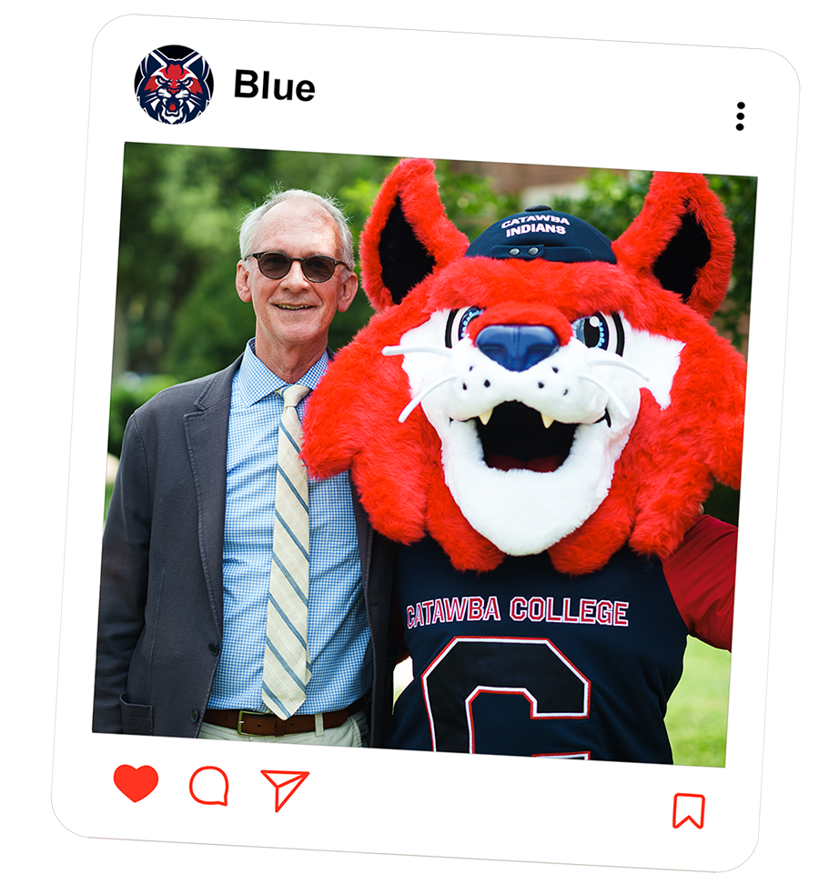 Blue with Catawba President David P. Nelson