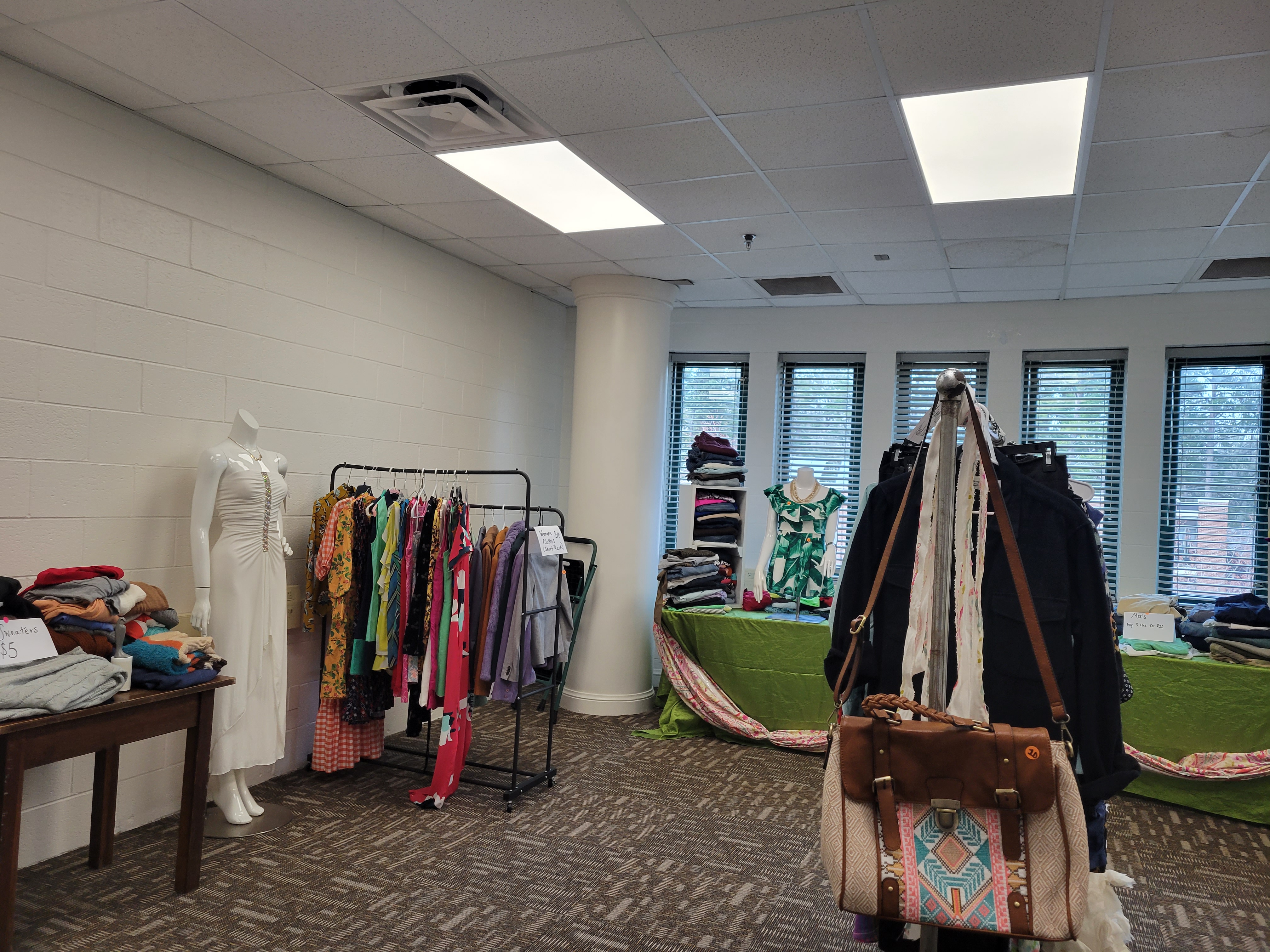 Clothing and shows on display at the FBLA's pop-up shop