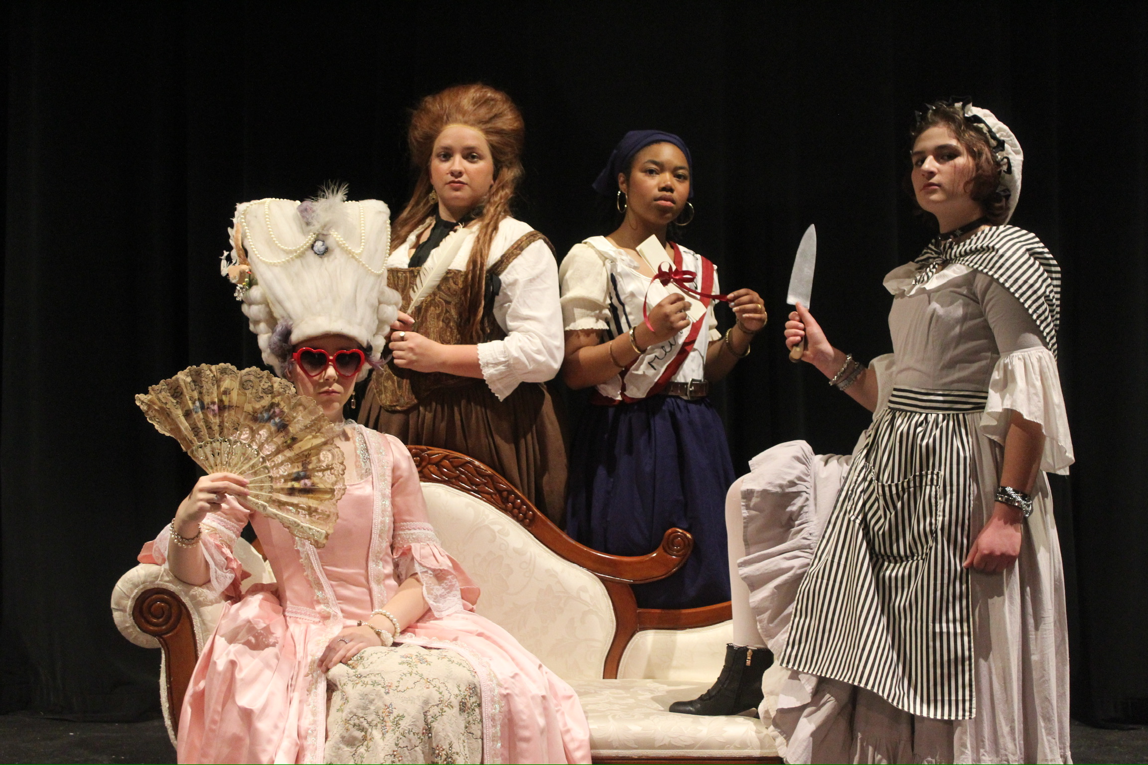 Cast of The Revolutionists in costume