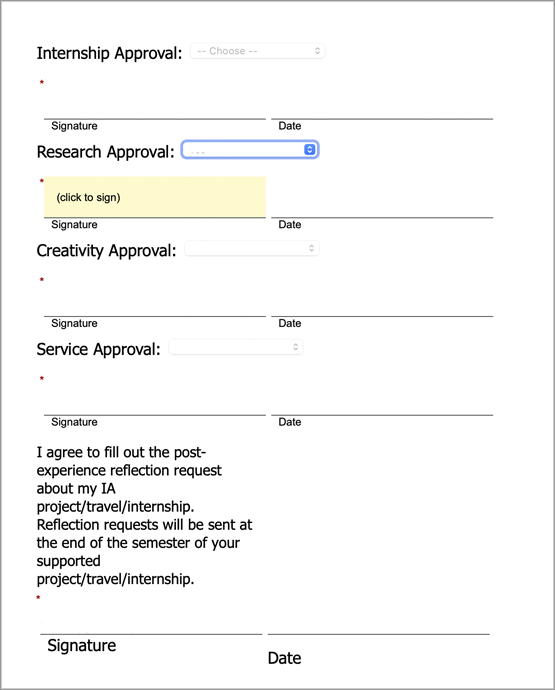 Impact Award Approver Form