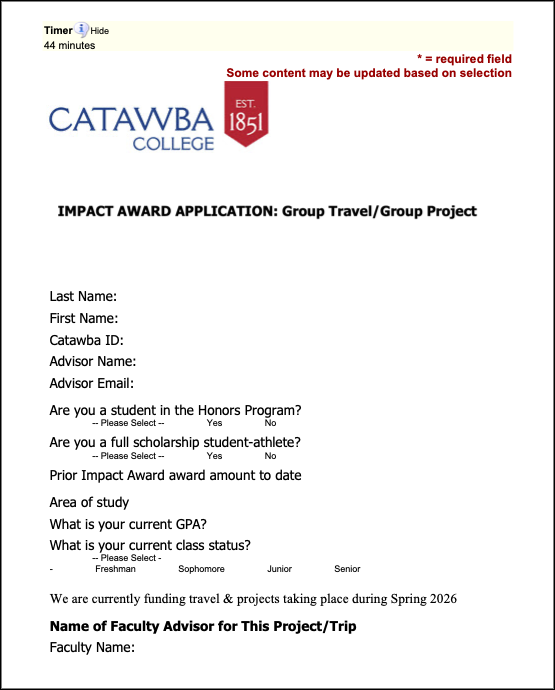 Impact Group Application Screenshot