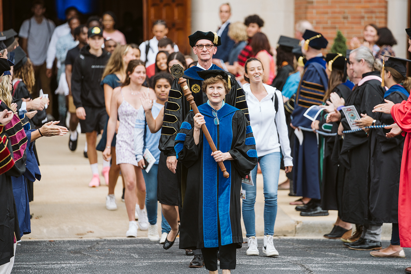 Students leaving Opening Convocation 2022