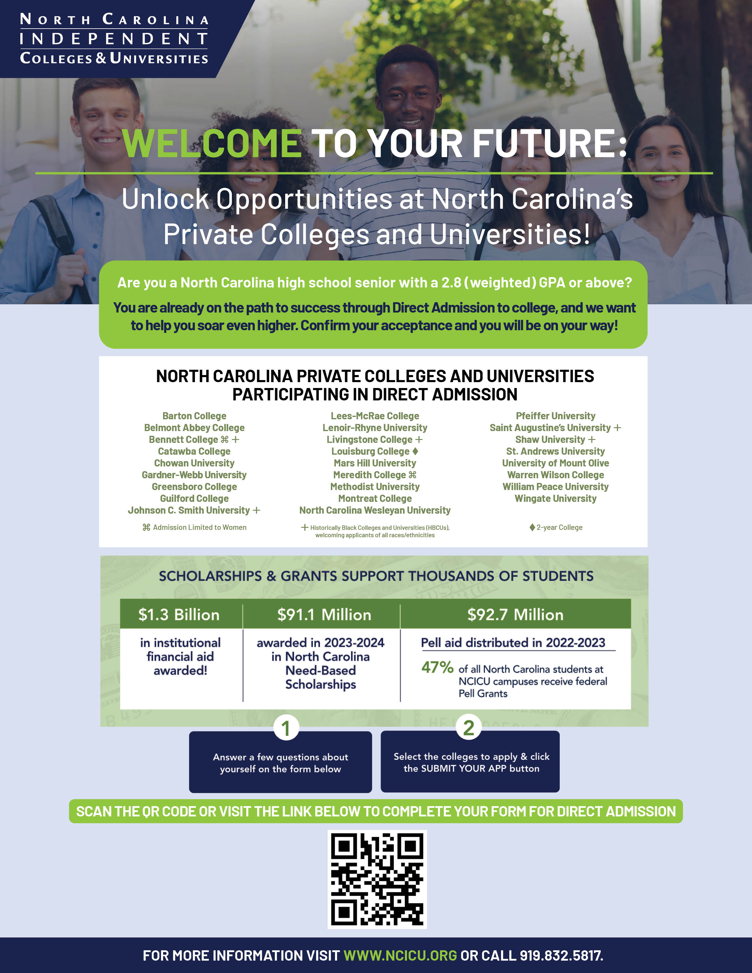 NCICU Direct Admissions Flyer