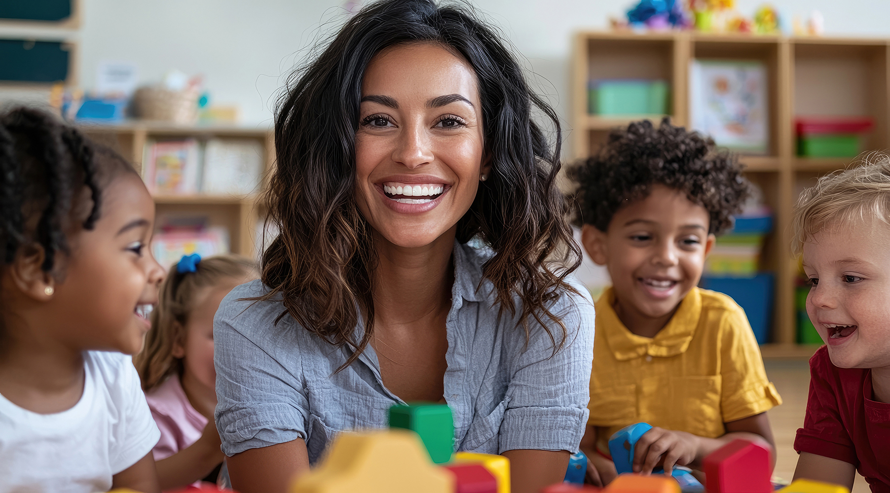 PREVIEW CEECE Image - Teacher smiling with kids