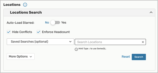Location checkboxes