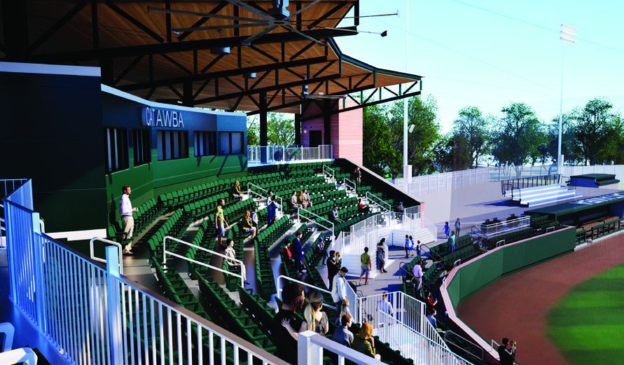 Rendering of the new stands at Newman Park